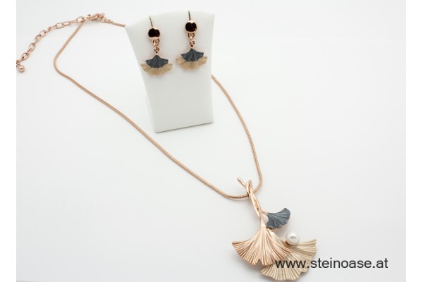 Mode-Collier 'Ginkgo rose-gold'